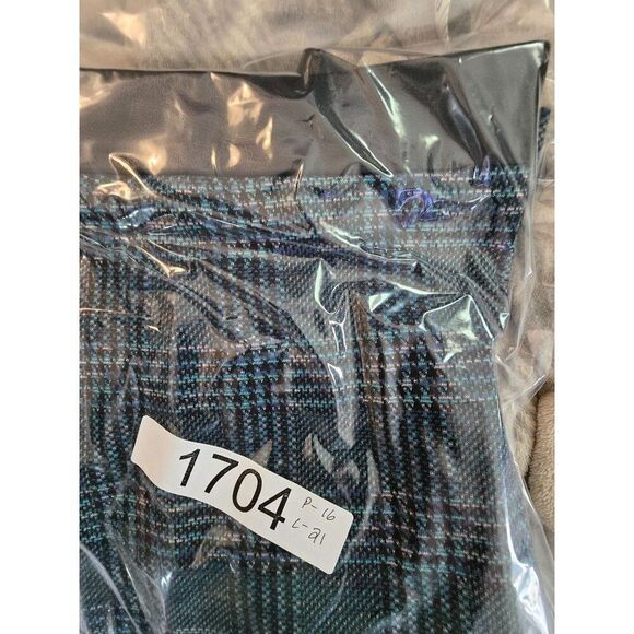 Plaid Pencil Skirt Blue Black Wool & Leather dark Academia teacher whimsygoth - Picture 10 of 10